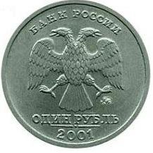 1 рубль 2001